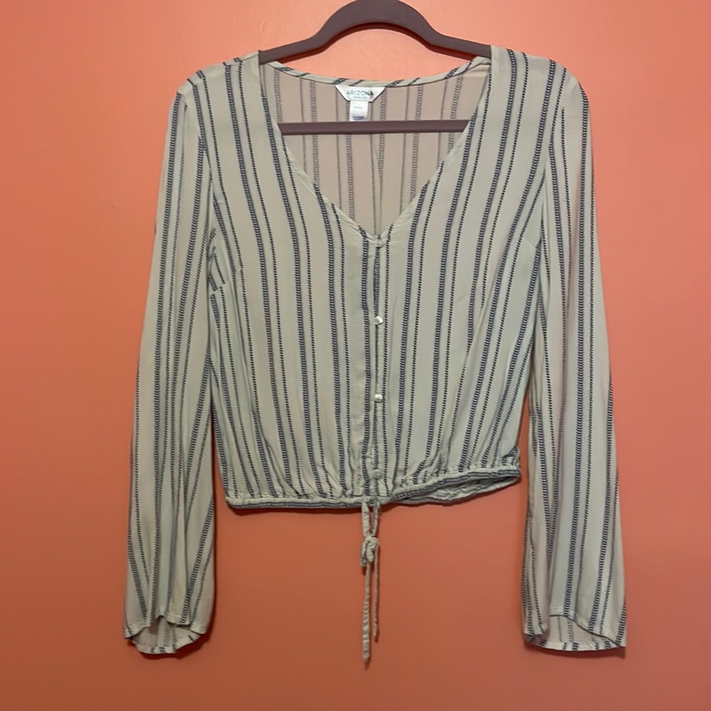 Arizona Long Sleeve Blue & White Long Sleeve Top